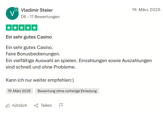 Trustpilot Review - Exzellente Boni